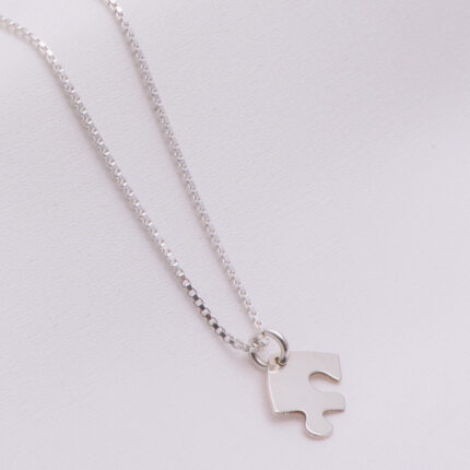 Lantisor din Argint 925 cu Charm Puzzle Inima