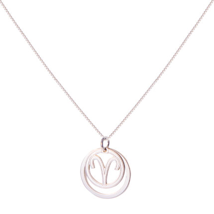 Lănțișor pătrat din Argint 925 cu charm zodie Berbec