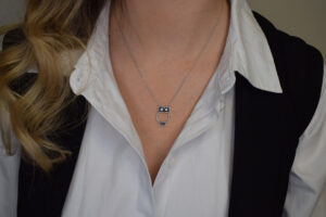 Lănțișor argint 925 cu charm bufniță - Farmec Misterios al Înțelepciunii - imagine 2