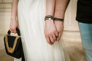 Set bratari impletite manual cu bile si charm banut din Argint 925 - imagine 2