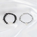 Set bratari personalizate pentru cupluri cu Banut Argint 925 si Inima Argint 925
