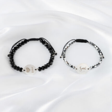 Set bratari personalizate pentru cupluri cu Banut Argint 925 si Banut Argint 925