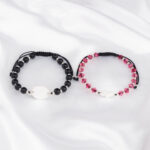 Set bratari personalizate pentru cupluri cu Banut Argint 925 si Inima Argint 925
