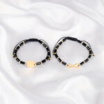 Set bratari personalizate pentru cupluri cu Infinit Argint 925 placat AUR si Banut Argint 925 placat cu Aur