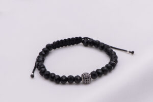 Bratara reglabila realizata cu cristale sticla 6mm si Sfera CZ din Argint 925