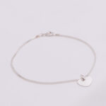 Bratara din argint 925 cu charm inima 12mm din argint