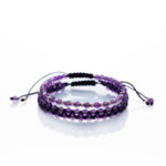Set două brățari “Amethyst Elegance” Aur Premium 14k Ametist handmade Armilla