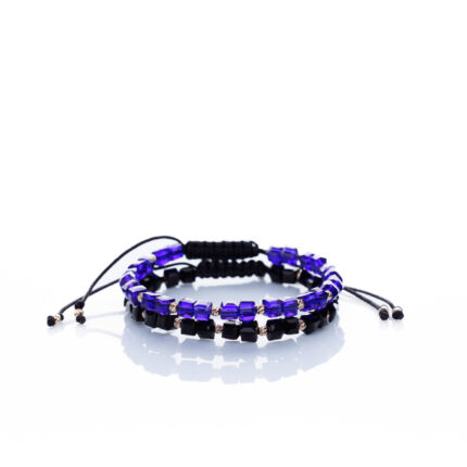 Set două brățari “Blue Black Finesse” Aur Premium 14k handmade Armilla