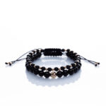 Set două brățari “Onix Glamour Glossy” Aur Premium 14k handmade Armilla