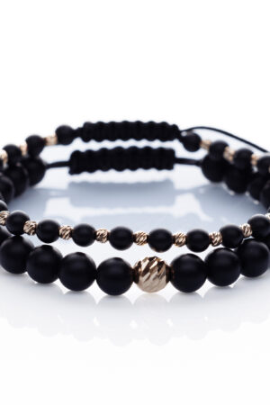 Set două brățari “Onix Glamour Mat” Aur Premium 14k handmade Armilla - imagine 2