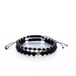Set două brățari “Onix Glamour Mat” Aur Premium 14k handmade Armilla