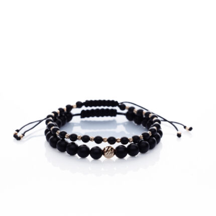 Set două brățari “Onix Glamour Mat” Aur Premium 14k handmade Armilla