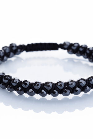 Brățară “Double SilverHematite Slice” împletita manual cu pietre din Hematit argintiu fațetat de 4mm - imagine 2