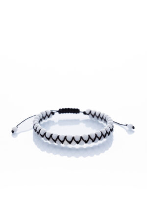 Brățară “Double WhiteOnix Slice” împletita manual cu pietre semiprețioase din Onix alb fațetat de 4mm
