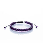 Brățară “Double Amethyst Slice” împletita manual cu pietre semiprețioase din Ametist de 4mm -Accesoriul perfect pentru eleganța și stilul tău personal
