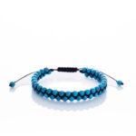 Brățară “Double Turquoise” împletita manual cu pietre semiprețioase de Turcoaz reconstituit de 4mm