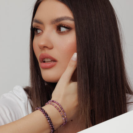 Brățară “Ruby Mystic” unică handmade Aur Premium 14k și pietre semiprețioase Rubin fațetat Armilla