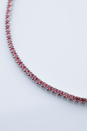 Brățară tennis din Argint 925 și cristal roșu - imagine 2