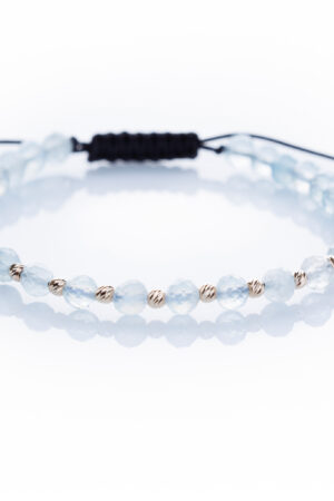 Brățară “Aquamarine Sunshine” unică handmade Aur Premium 14k și pietre semiprețioase Acvamarin fațetat Armilla - imagine 2