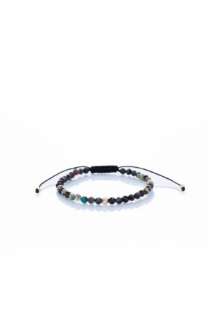 Brățară “Chrysocolla Mystic” unică handmade Aur Premium 14k și pietre semiprețioase Crisocola fațetat Armilla