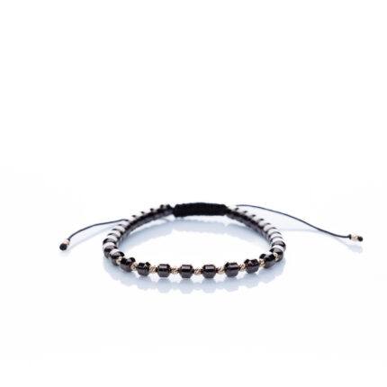 Brățară “Hematite round Sunshine” unică handmade Aur Premium 14k si pietre semipretioase Hematit argintiu Armilla