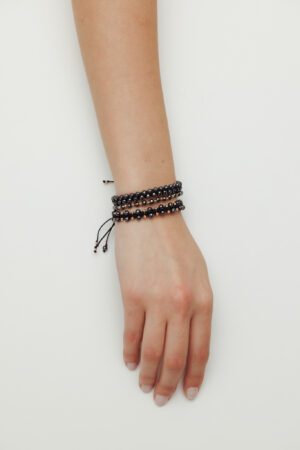 Brățară “Zig-Zag Hematite” unică handmade Aur Premium 14k - imagine 4