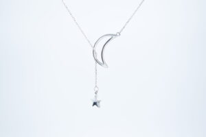 Lănțișor din Argint 925 cu charm Lună și Stea