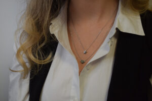 Lănțișor dublu Armilla cu charm stea si inima, din argint 925 - imagine 2