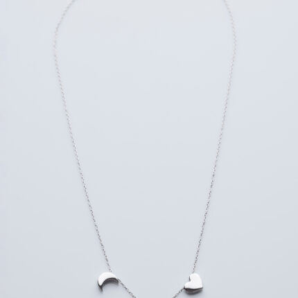 Lănțișor argint 925 cu charm-uri inimă, stea, lună, lungime lanț 43cm + 4cm - Eleganță și Semnificație