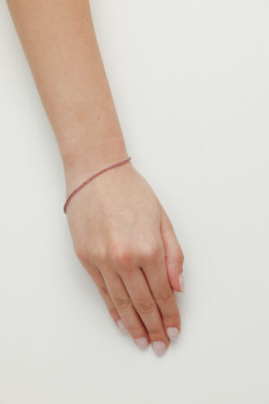 Brățară tennis din Argint 925 și cristal roșu - imagine 4