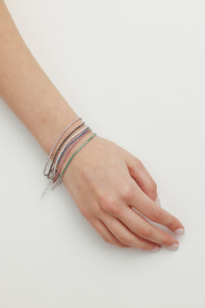 Brățară tennis din Argint 925 și cristal roșu - imagine 3