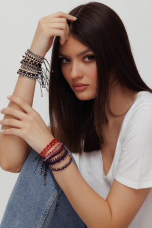 Bratara Argint 925 2.5mm,placat aur si Hematit gri - imagine 6